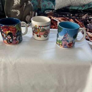 Vintage Disney Colorful Character Mug Trio